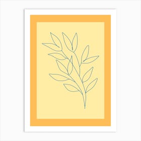 Yellow And Blue Floral Art Print
