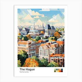 The Hague, Netherlands, Geometric Illustration 3 Poster Art Print