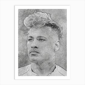 Portrait Of Neymar Art Print