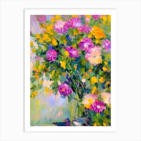 Queen Anne'S Lace Floral Abstract Block Colour 2 1 Flower Art Print