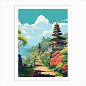 Bali, Indonesia, Flat Illustration 4 Art Print