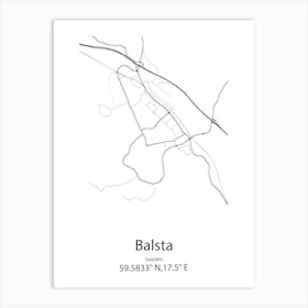 Balsta,Sweden Minimalist Map Art Print