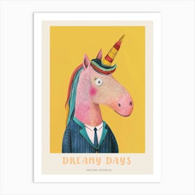Pastel Unicorn In A Suit 2 Poster Art Print