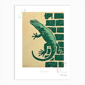 Lizard On The Brick Wall Bold Block 1 Poster Art Print