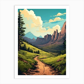 The Colorado Trail Usa 2 Vintage Travel Illustration Art Print