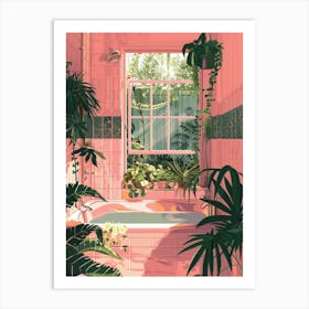 Pink Bathroom 1 Art Print