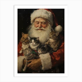 Santa'S Cats Art Print