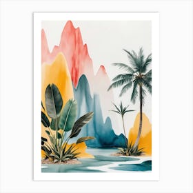 Tropical Landscape Painting Art Print