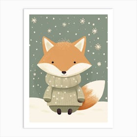 Fox In The Snow Art Print