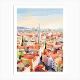 Vienna, Austria, Geometric Illustration 2 Art Print