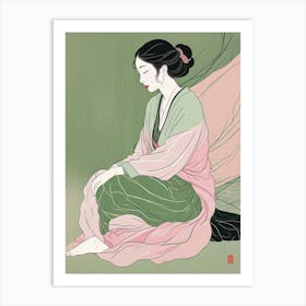 Calm Woman Portrait Art Print (6) Art Print