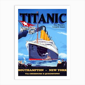 Titanic, A Giantic Steamship Liner Art Print