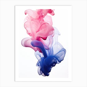 Ink Smoke On White Background Art Print