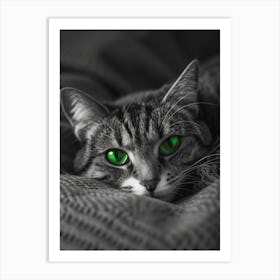 Cat With Green Eyes Art Print