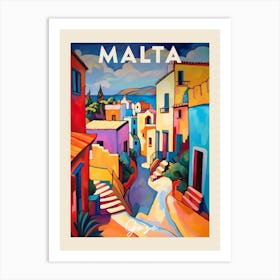 Gozo Malta 2 Fauvist Painting  Travel Poster Art Print