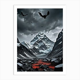 Bats In The Sky The Snow-Capped Majesty of Everest Art Print