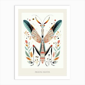 Colourful Insect Illustration Praying Mantis 6 Poster Art Print