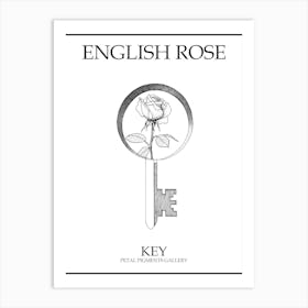 English Rose Key Line Drawing 1 Poster Art Print