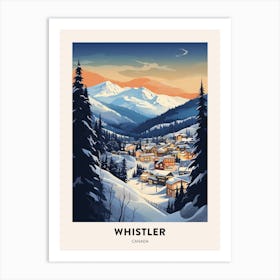 Winter Night  Travel Poster Whistler Canada 1 Art Print