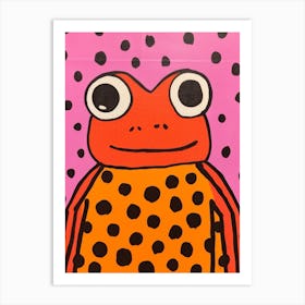 Pink Polka Dot Frog 2 Art Print