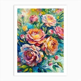 Roses In A Vase 6 Art Print