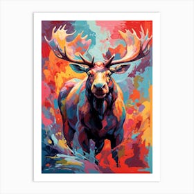 Vivid Moose Art Print