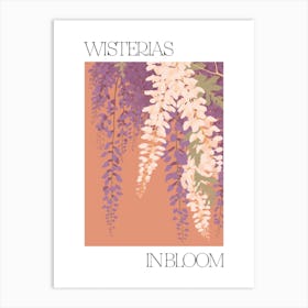 Wisterias In Bloom Flowers Bold Illustration 1 Art Print