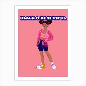Black And Beautiful - A Trendy Woman Art Print