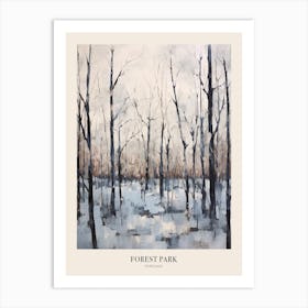 Winter City Park Poster Forest Park Portland United States 2 Art Print