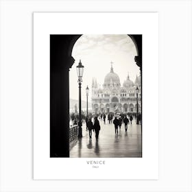 Poster Of Venice, Italy, Black And White Analogue Photography 4 Art Print