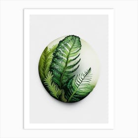 Button Fern Watercolour Art Print