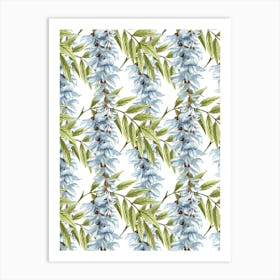 Blue Eucalyptus Leaves Art Print