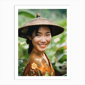 Asian Girl In A Hat Art Print