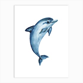 Dolphin Watercolor Painting Art Print