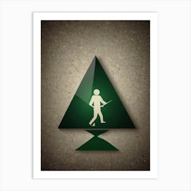 Man Walking Through A Forest Art Print