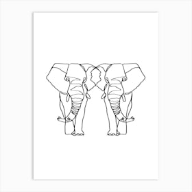 Elephant Lines Art Print