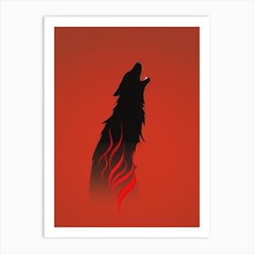 Wolf Minimalist Abstract 4 Art Print