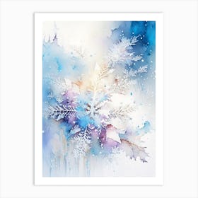 Frozen, Snowflakes, Storybook Watercolours 2 Art Print