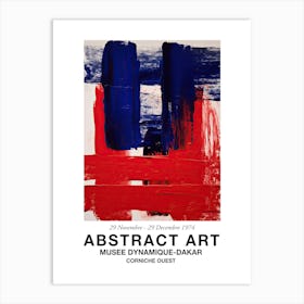 Blue And Red Brush Strokes Abstract 1 Exhibition Poster Art Print