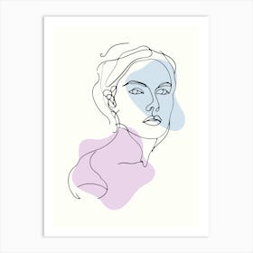 Portrait Of A Woman Hand Drawing Line Art 1 Art Print