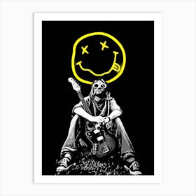 Smiley Face nirvana kurt cobain 1 Art Print