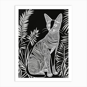 Egyptian Mau Cat Minimalist Illustration 2 Art Print