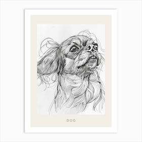 Dog Portrait Line Sketch 2 Poster Art Print