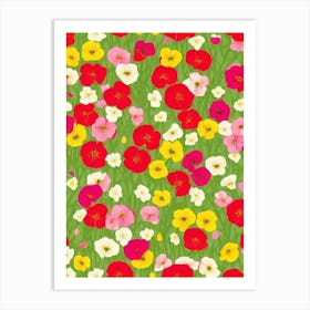 Sweet 2 Pea Repeat Retro Flower Art Print