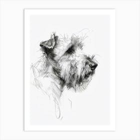Sealyham Terrier Dog Charcoal Line 2 Art Print