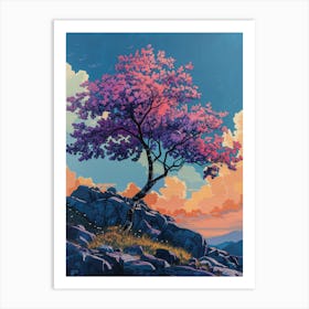 Sunset Tree Art Print