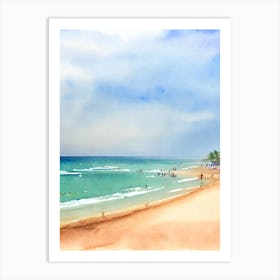 Baga Beach 2, Goa, India Watercolour Art Print