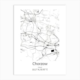 Chorzow,Poland Minimalist Map Poster