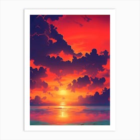 Sunset Hd Wallpaper Art Print