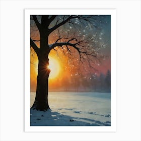 Winter Sunset Art Print